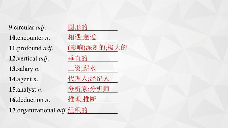 （新高考）2022届高中英语外研版一轮复习 必修5 必备预习案Module 2 A Job Worth Doing 精品课件06