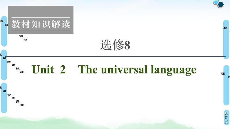 2022版高考英语（译林版）一轮复习课件： 选修8 Unit 2 The universal language第1页