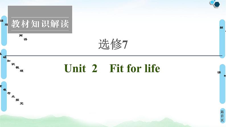 2022版高考英语（译林版）一轮复习课件： 选修7 Unit 2 Fit for life第1页