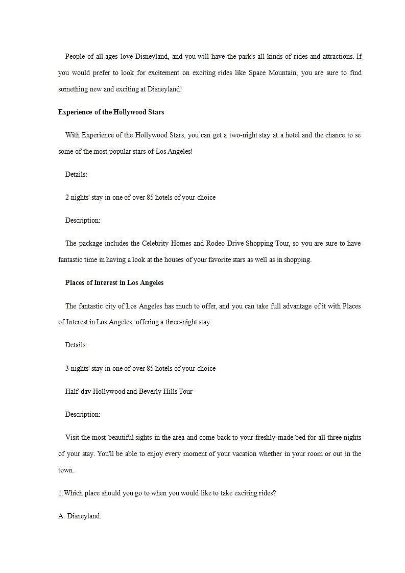 人教版英语高一英语上学期期末复习测试卷三（解析版）第2页