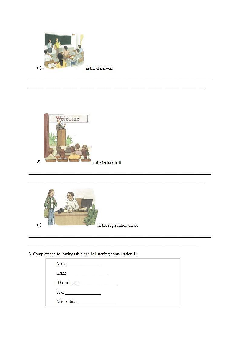 人教版英语必修第一册Welcome《unit Period 1 Listening&Speaking&Talking》导学案02