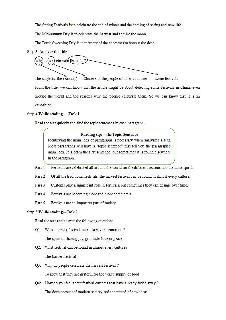 人教版英语必修第三册：1.2《Reading and Thinking》教案02