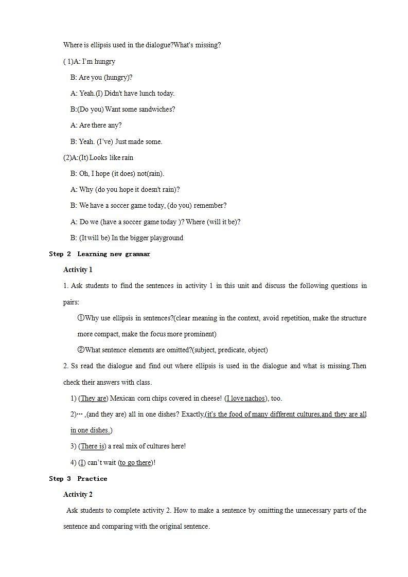 人教版英语必修第三册：3.3《Discovering Useful Structure》教案02