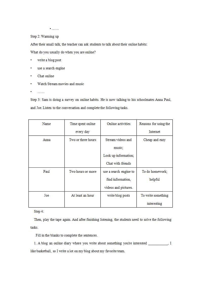 人教版英语必修第二册：3.1《Listening&Speaking&Talking》教案03