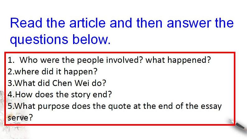 人教版英语选择性必修二Unit 5 First aid Period 5 Reading for writing（课件）06