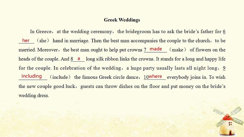 北师大版高一英语必修1课堂优化课件 Unit 3 Celebration Lesson 3 Weddings(共34张PPT)05