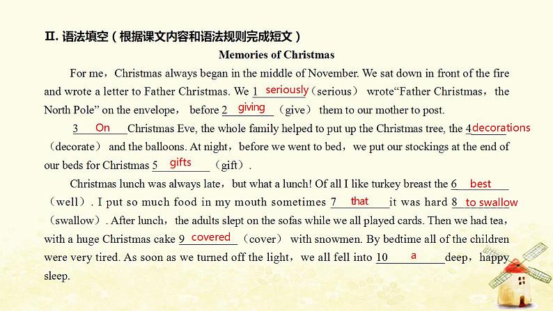 北师大版高一英语必修1课堂优化课件 Unit 3 Celebration Lesson 4 Christmas(共22张PPT)04