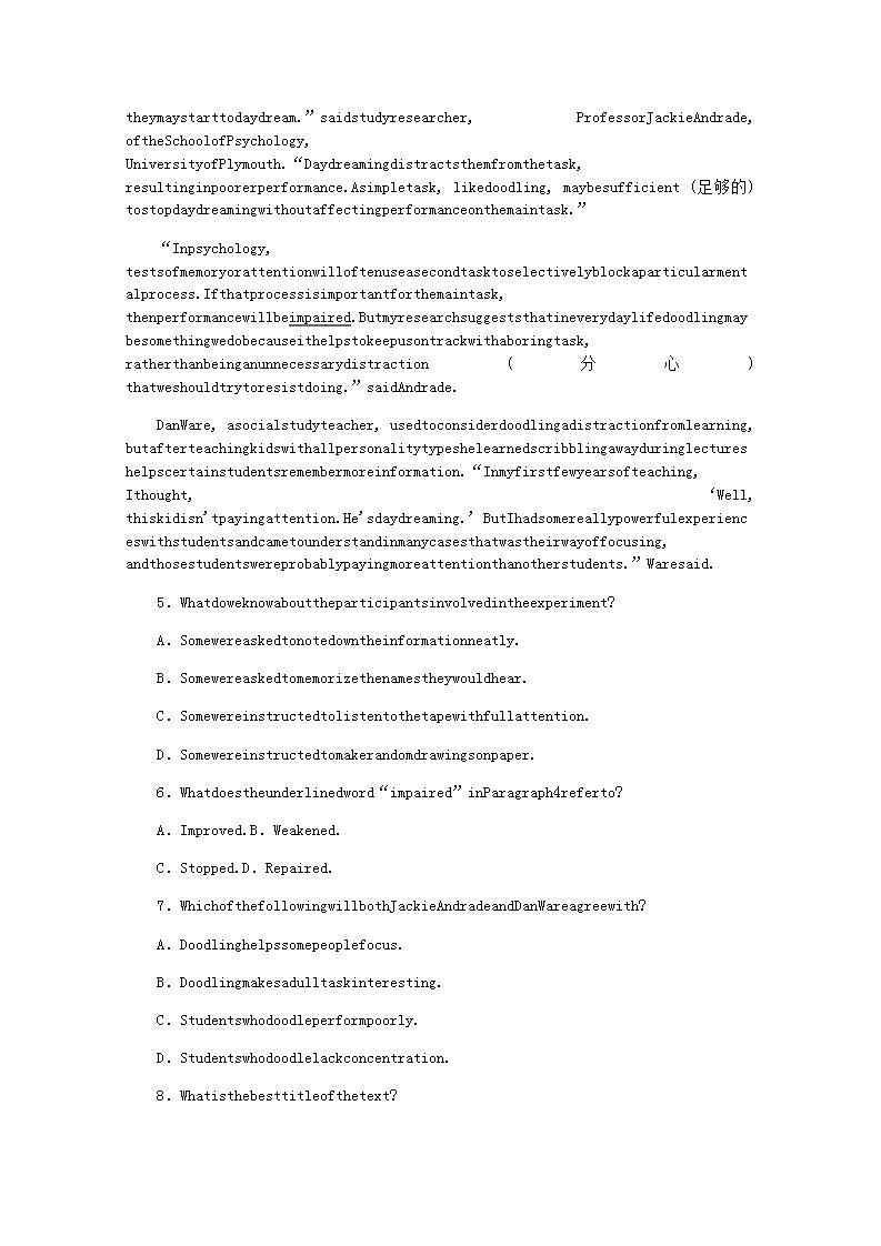 高考英语一轮复习课时练二十选择性必修第一册Unit4BodyLanguage含解析新人教版第3页