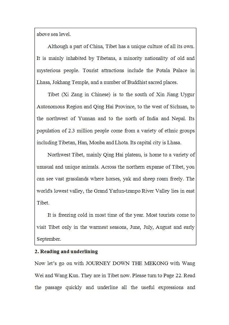 人教版高中英语必修一 Unit3 Travel journalPeriod5Using language教案（6页word版）02