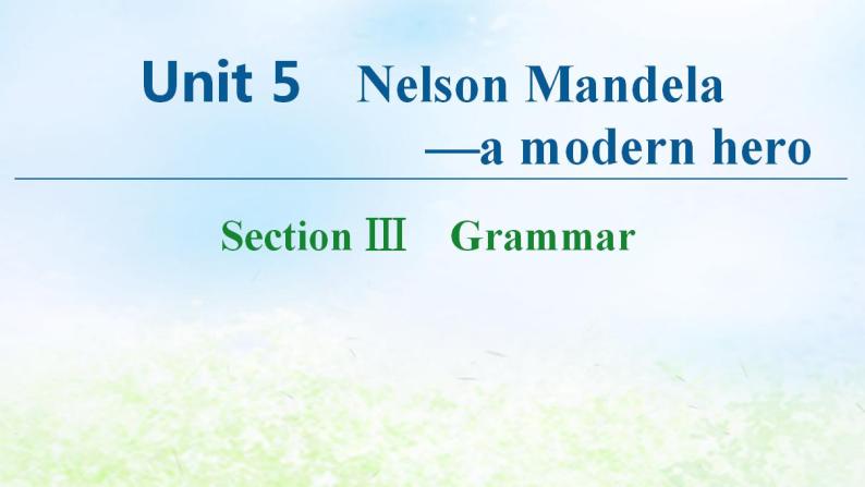 人教版高中英语必修1 Unit 5 Nelson Mandel -- a modern hero SectionⅢ Grammar 课件01