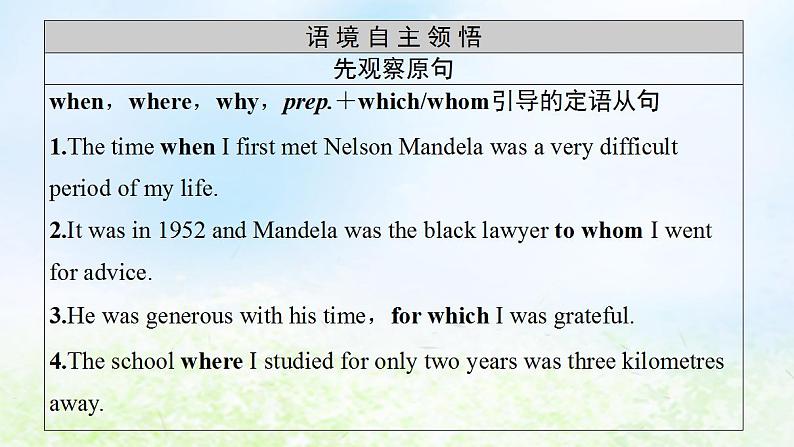 人教版高中英语必修1 Unit 5 Nelson Mandel -- a modern hero SectionⅢ Grammar 课件02