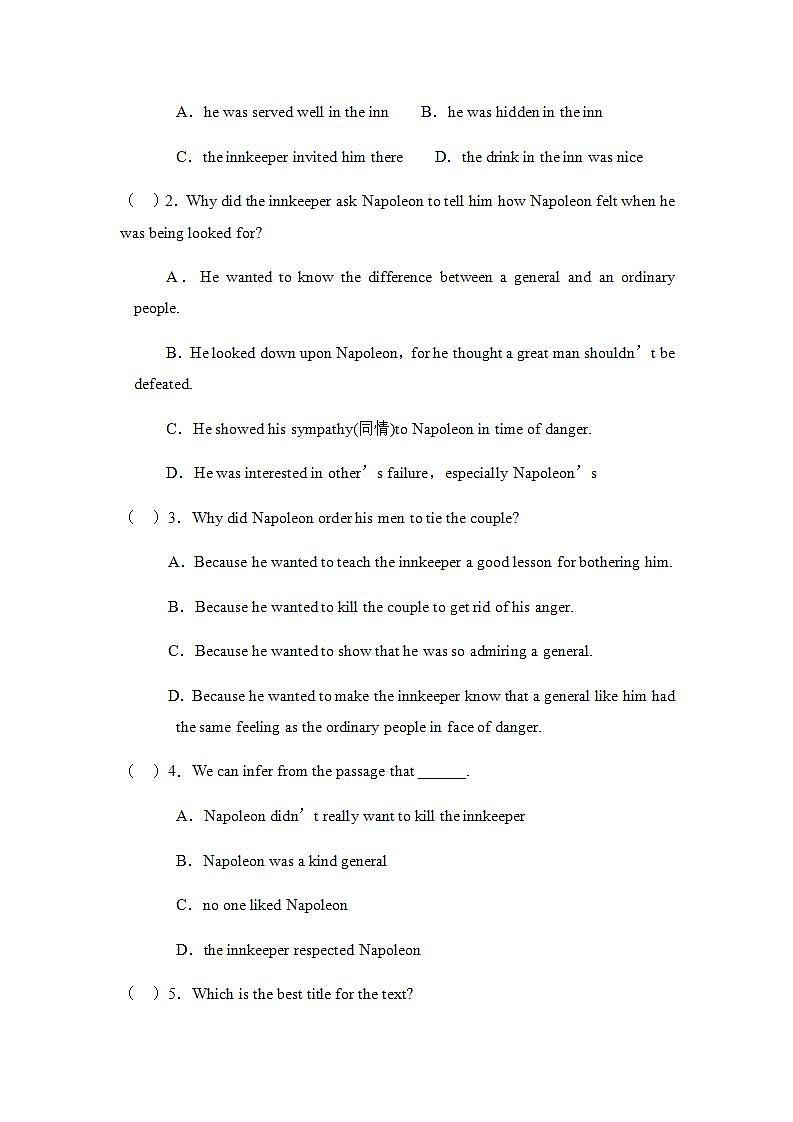 高中英语人教版必修一 Unit 2 English Around the World Learning about language课时作业1 练习02