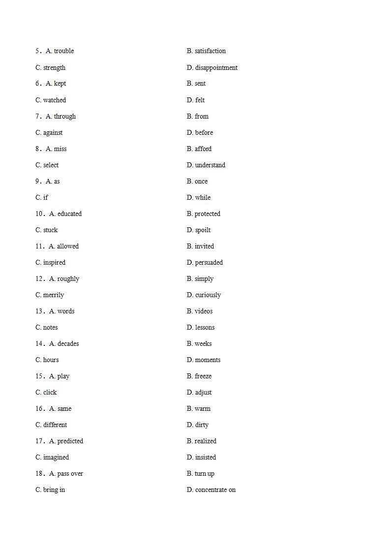 高中英语人教版必修一 Unit 4 Earthquakes Grammar课时作业2 练习02