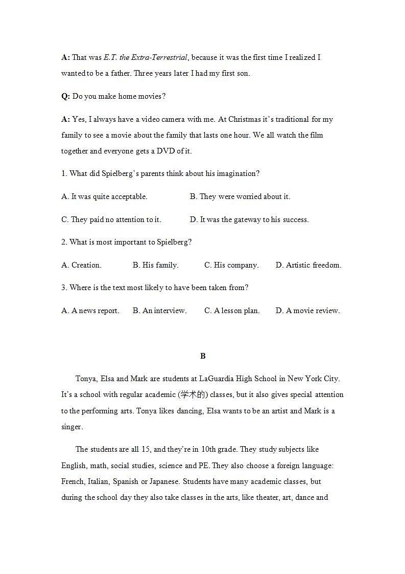 高中英语人教版必修一 Unit 5 Nelson Mandela-a modern hero Using language课时作业 练习02