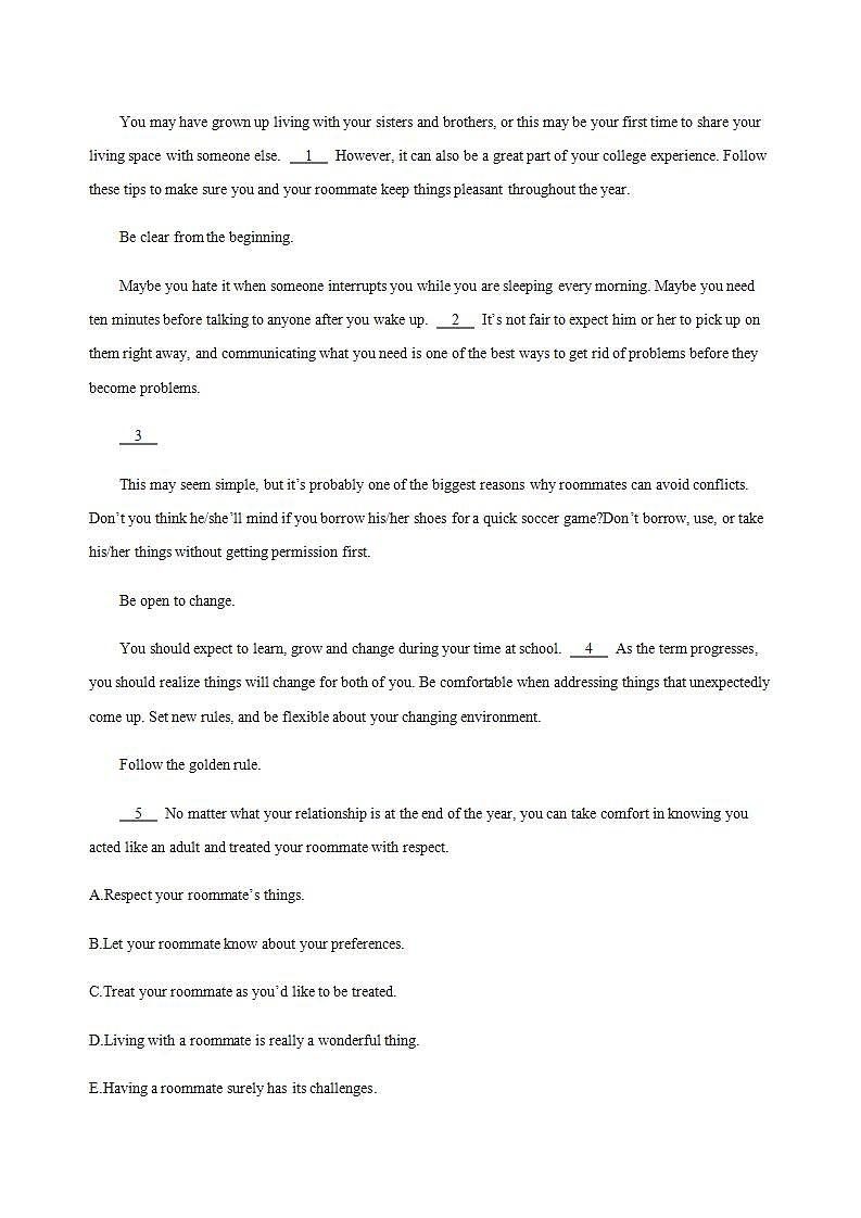 高中英语人教版必修一 Unit 1 Friendship learning about languages课时作业 练习03