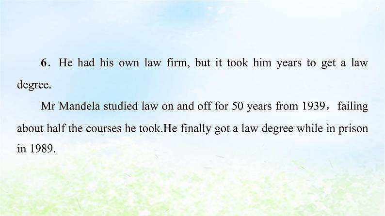 人教版高中英语必修1 Unit 5 Nelson Mandel -- a modern hero SectionⅠWarming Up Pre_reading&Reading 课件07