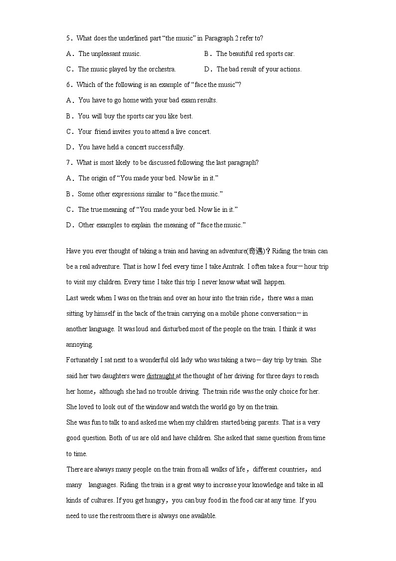 湖北省武汉市2021-2022学年高一上学期10月联考英语试题(word版含答案)第3页