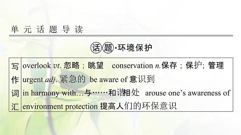 高考英语一轮总复习模块知识必修2Unit4Wildlifeprotection课件新人教版02