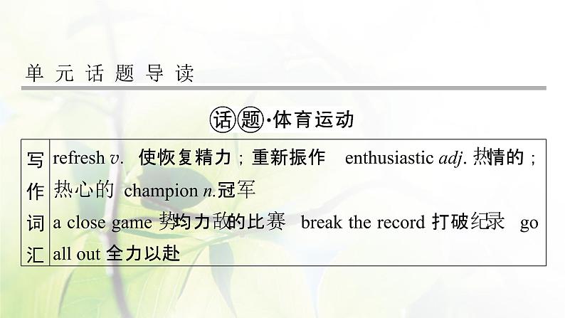 高考英语一轮总复习模块知识必修2Unit2TheOlympicGames课件新人教版02