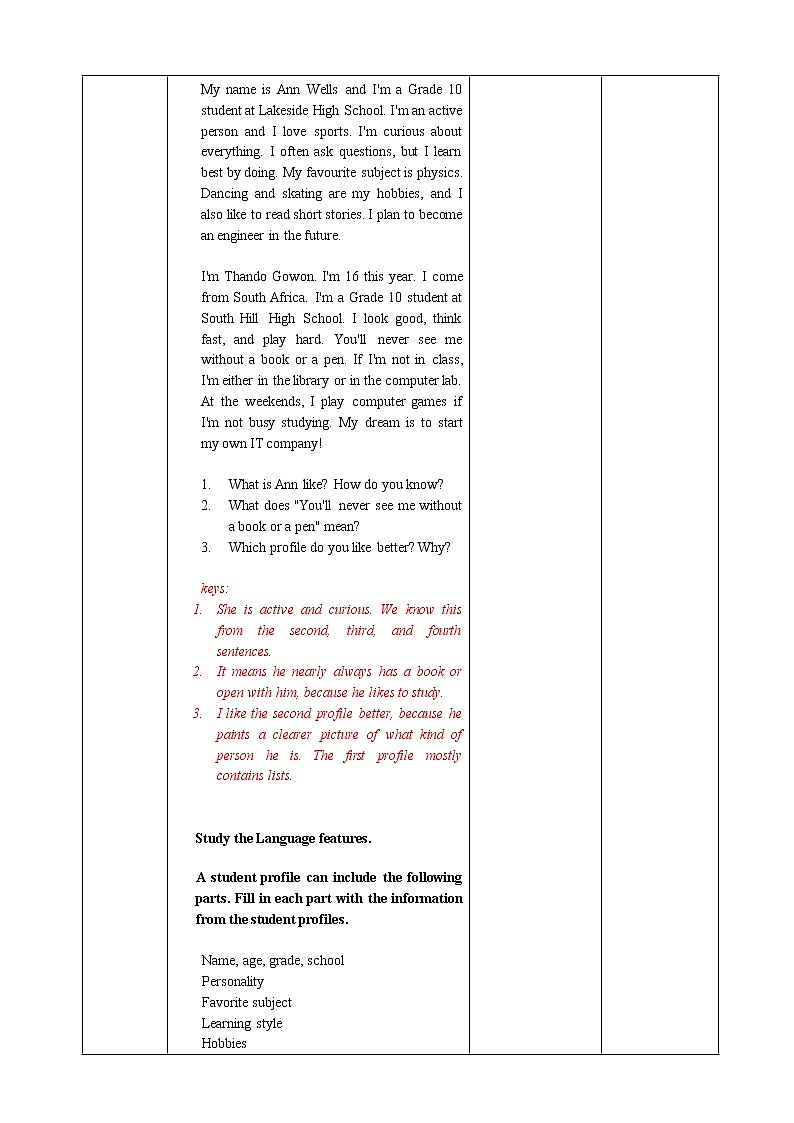 Welcome Unit Period 4 Reading for Writing (50张PPT)+教案课件PPT03