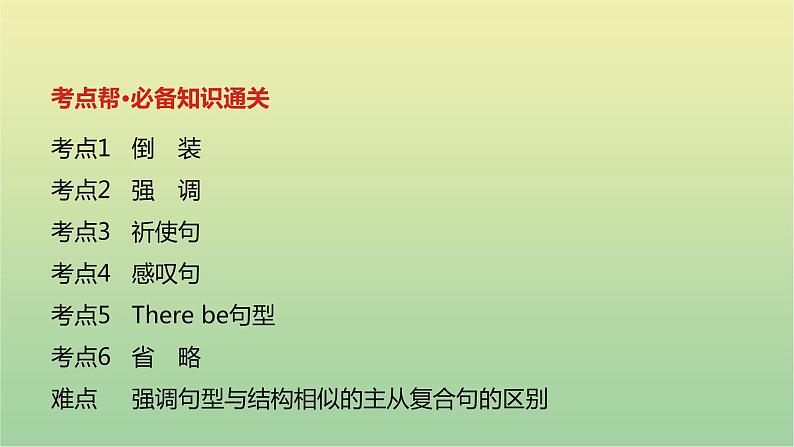 高考英语一轮复习语法知识贯通专题十一特殊句式课件02