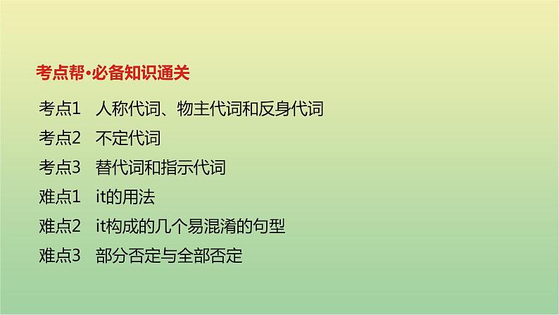 高考英语一轮复习语法知识贯通专题五代词课件02