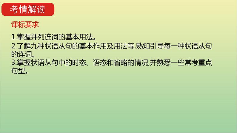 高考英语一轮复习语法知识贯通专题九并列连词和状语从句课件03