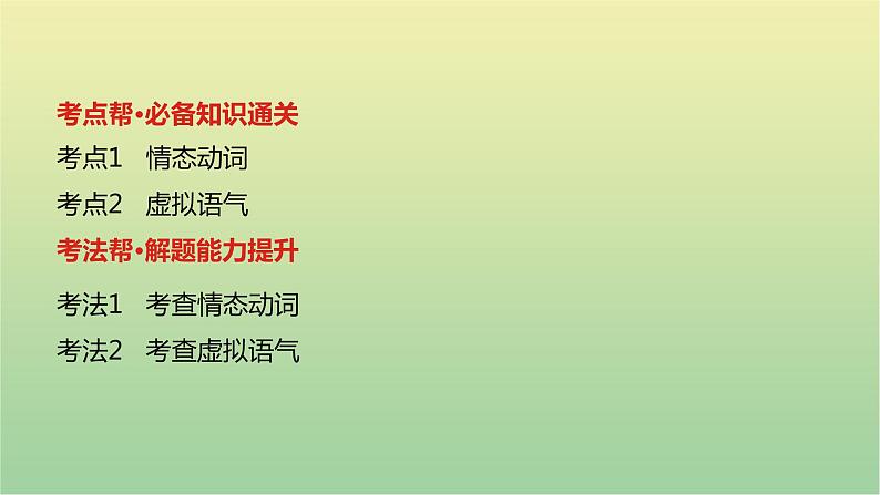 高考英语一轮复习语法知识贯通专题十情态动词和虚拟语气课件第2页