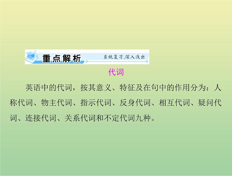 高考英语总复习语法专题第三讲代词和介词课件02