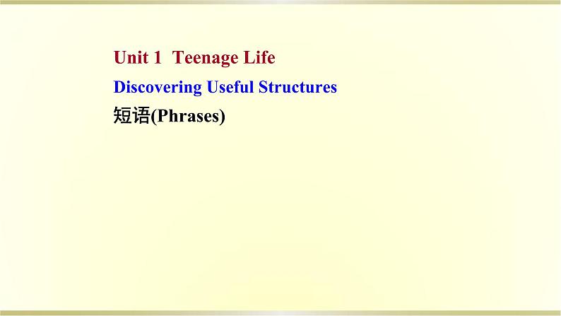 高中英语Unit1TeenageLifeDiscoveringUsefulStructures课件新人教版必修第一册第1页