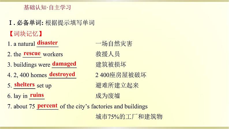 高中英语Unit4NaturalDisastersReadingandThinking课件新人教版必修第一册第2页