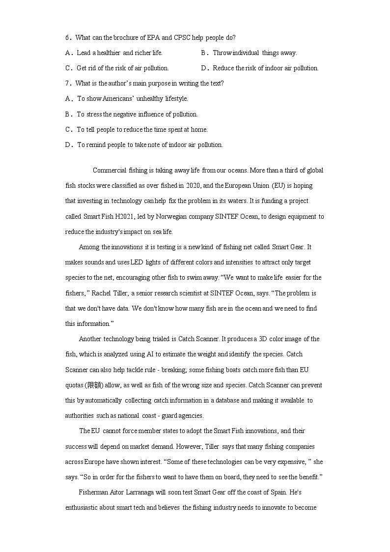 山西省怀仁市2021-2022学年高三上学期第三次月考英语试题（word版含答案）03