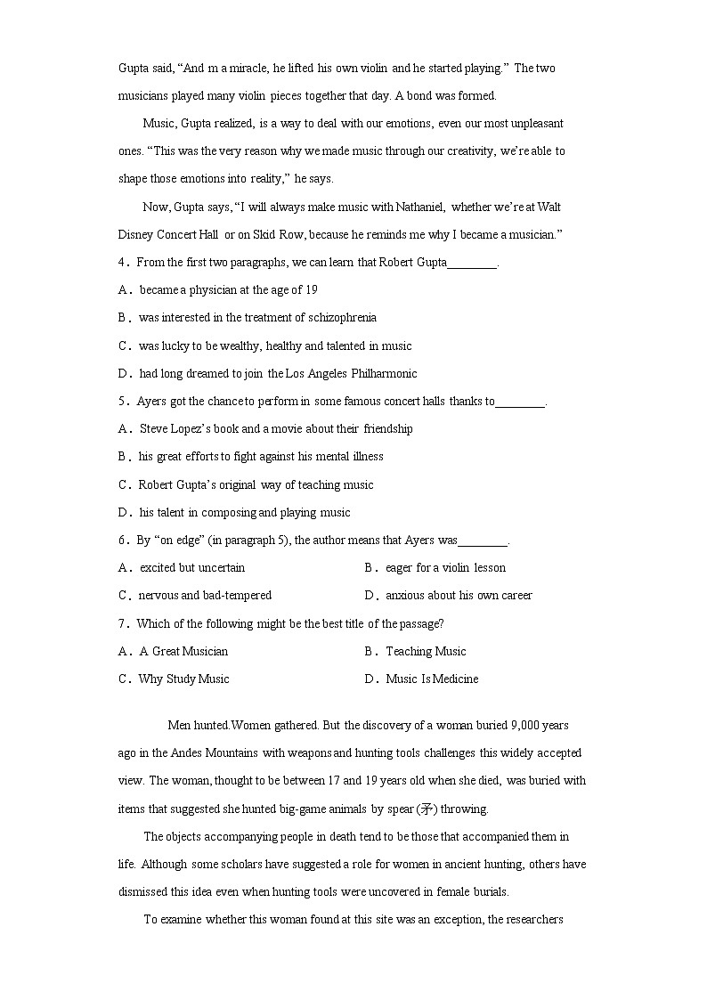 广东省广州市天河区2021-2022学年高三10月月考英语试题（word版 含答案）第3页