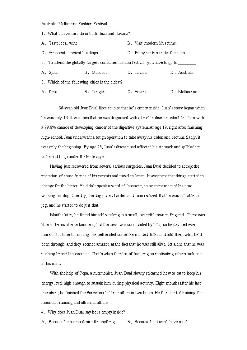 河南省洛阳市2021-2022学年高中毕业班上学期阶段性测试（二）英语试题（word版 含答案）第2页