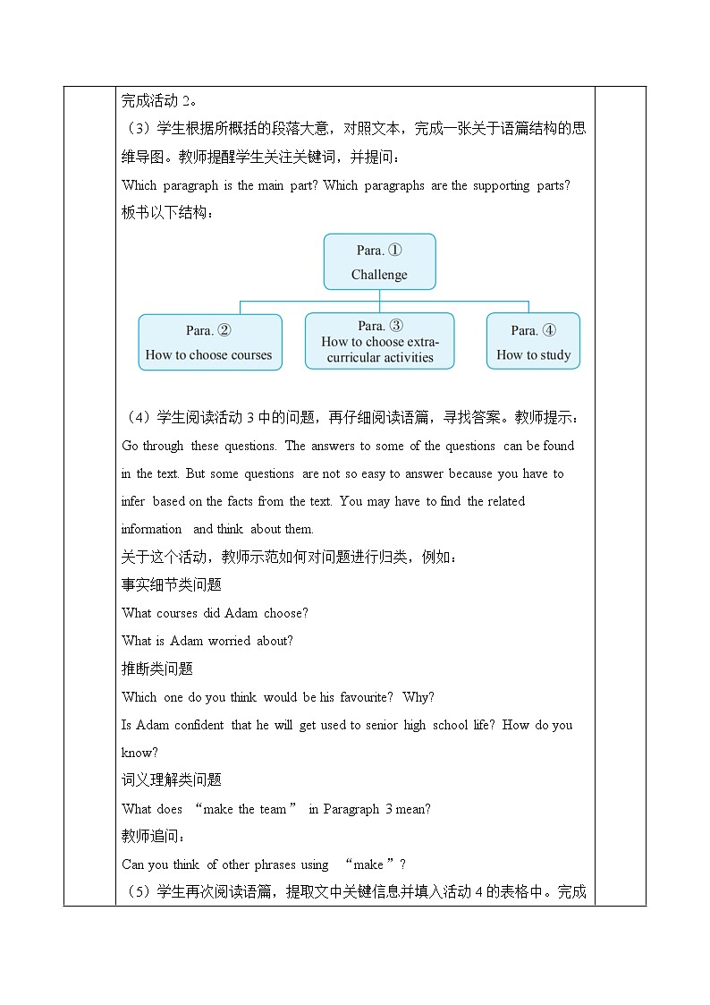 2020-2021学年新人教版高一英语必修一精品教学：Unit 1 Teenage life  Period 2 Reading and Thinking  教案第2页