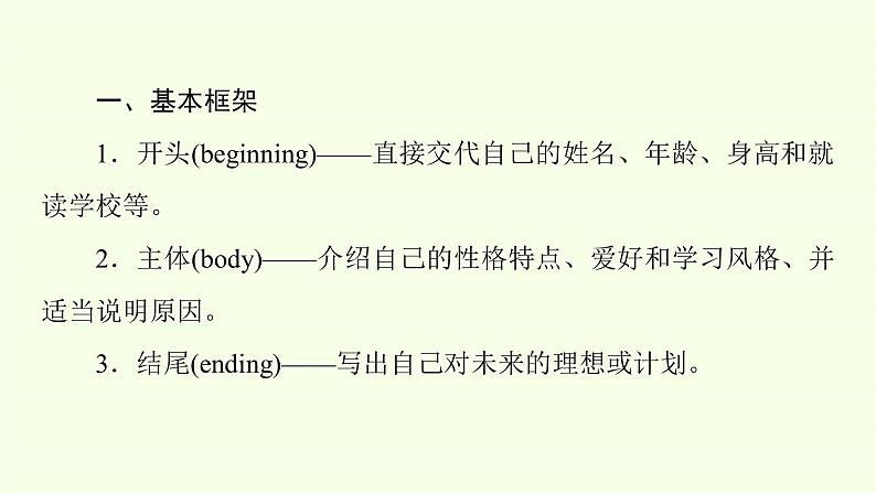 2020-2021学年 高中英语新人教版必修一 Welcome Unit-Writing 课件03