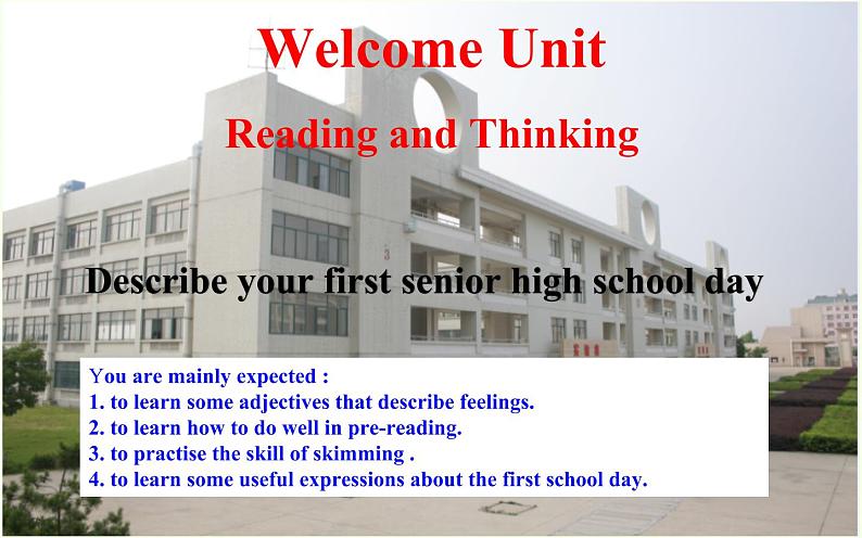 2020-2021学年高中英语 新人教版必修第一册  Welcome Unit Reading and Thinking 课件(共29张幻灯片)第1页