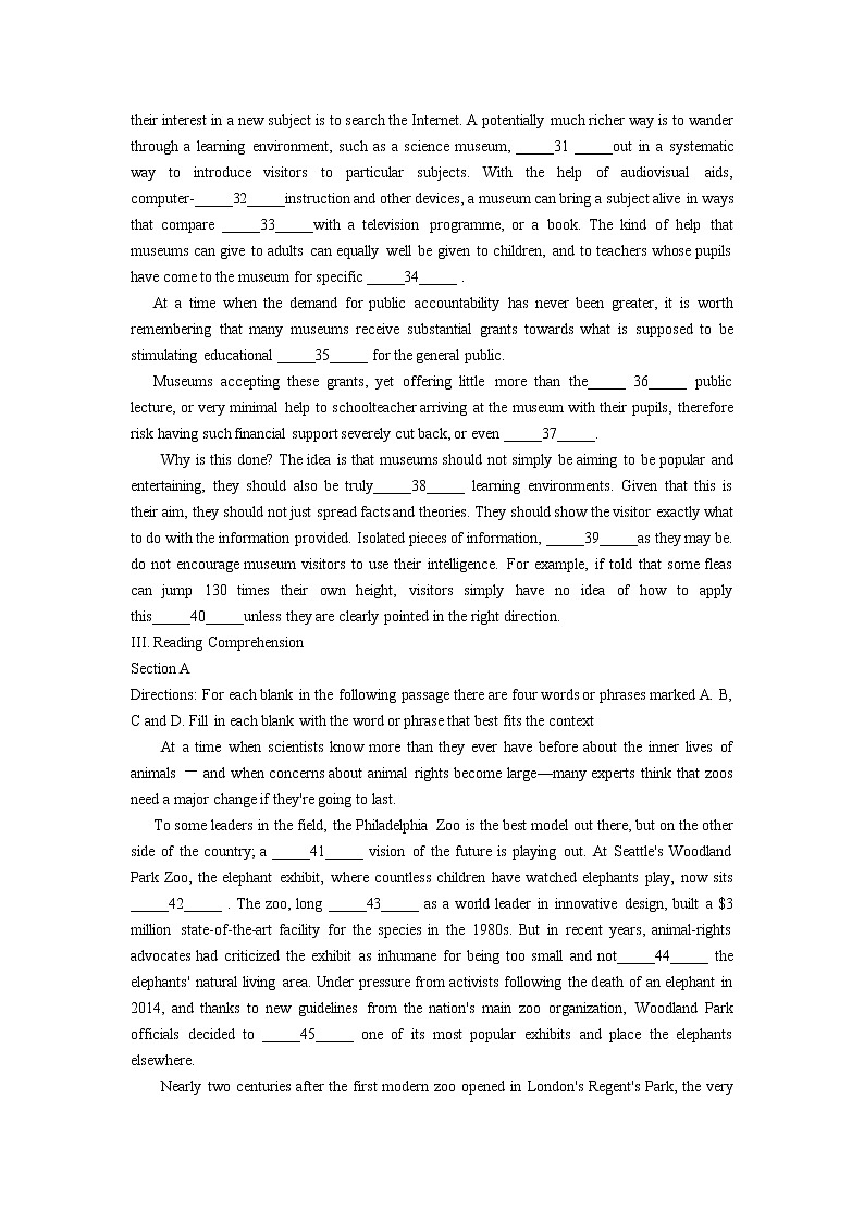 2020-2021学年上海上师大附中高三下英语5月周测卷（含答案）02