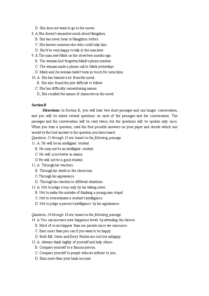 2019上海宝山区高三二模英语及答案练习题第2页