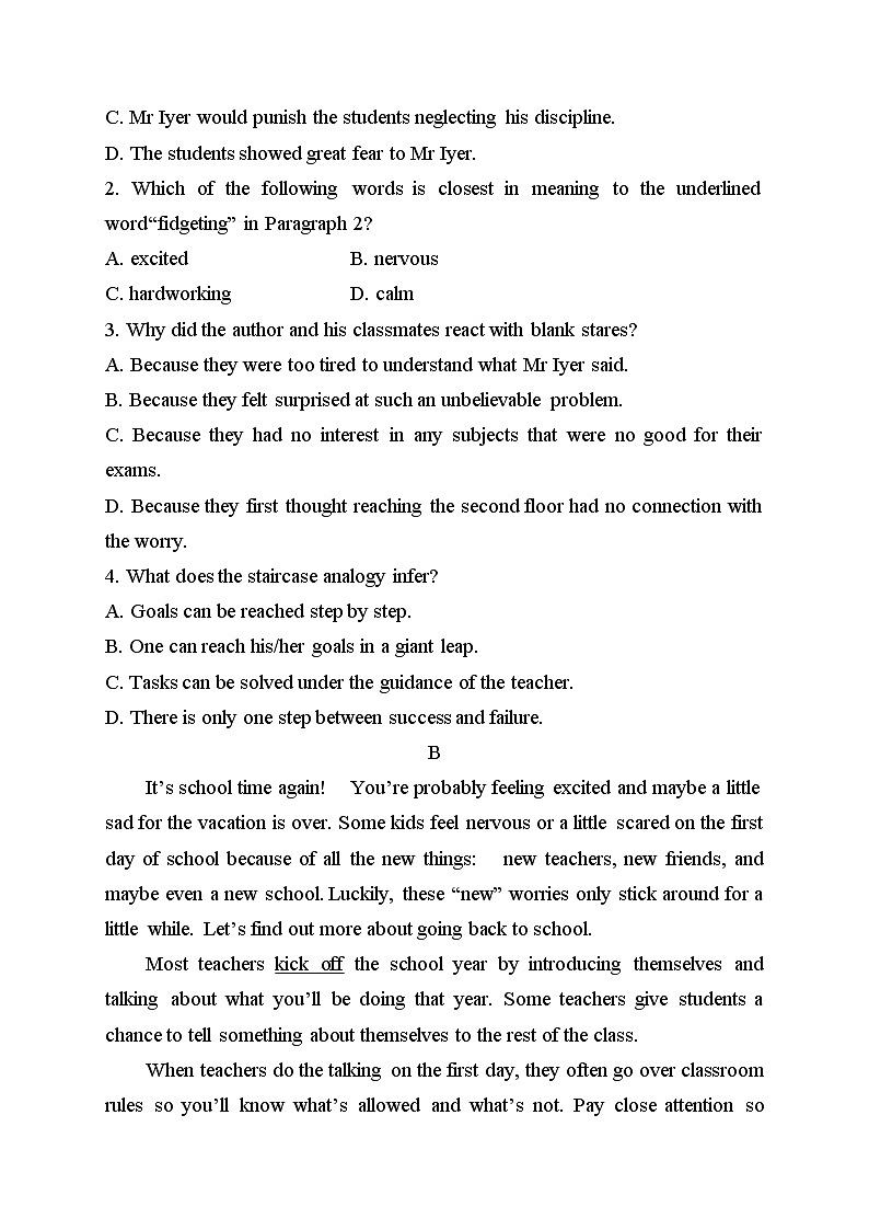Unit 1 developing ideas 练习学案第3页