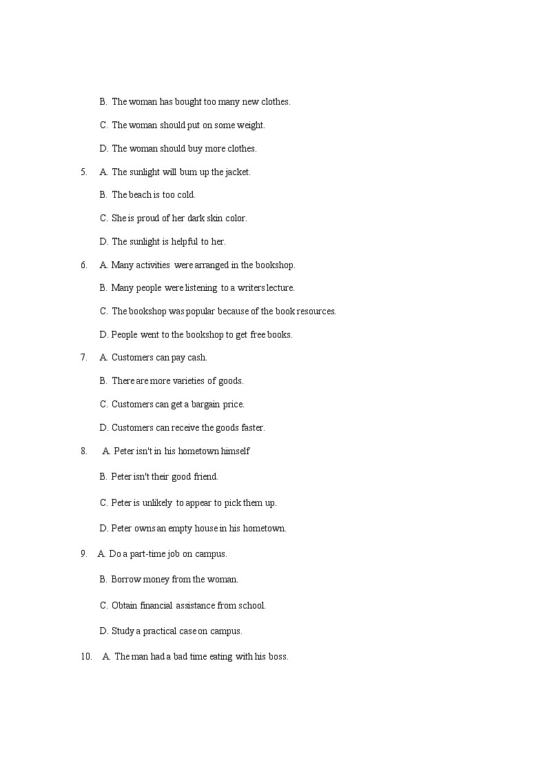 2019届上海市静安区高三英语（期末）一模试卷(含答案)02