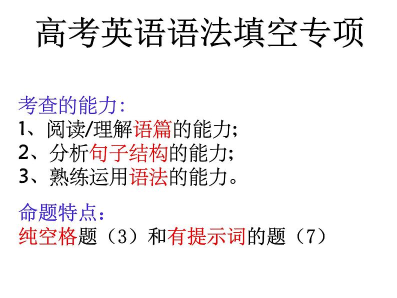 英语语法填空动词考点 课件-2022届高三英语一轮复习第1页