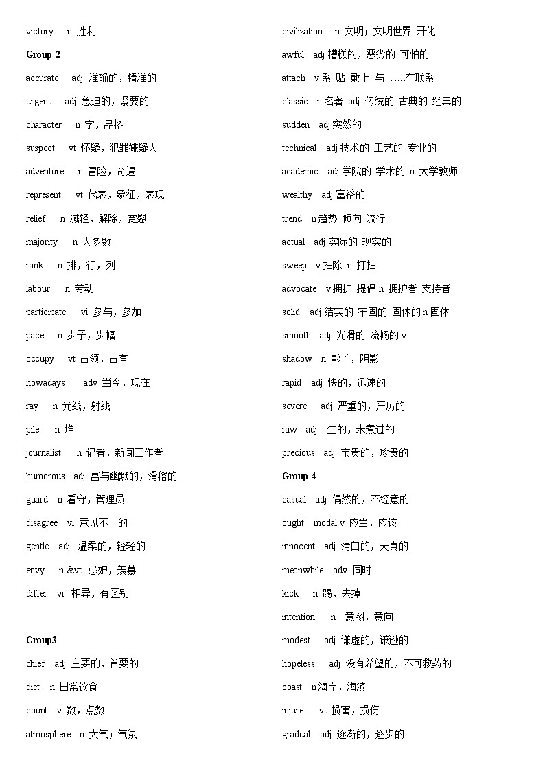 高考3500词汇核心词汇 【四周搞定核心词汇】默写版 第四周（Day1-Day4）   学生版、教师版03