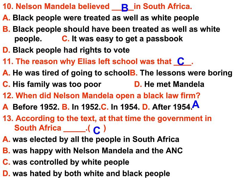 人教高中英语必修一Unit 5 Nelson Mandela Reading 课件第8页