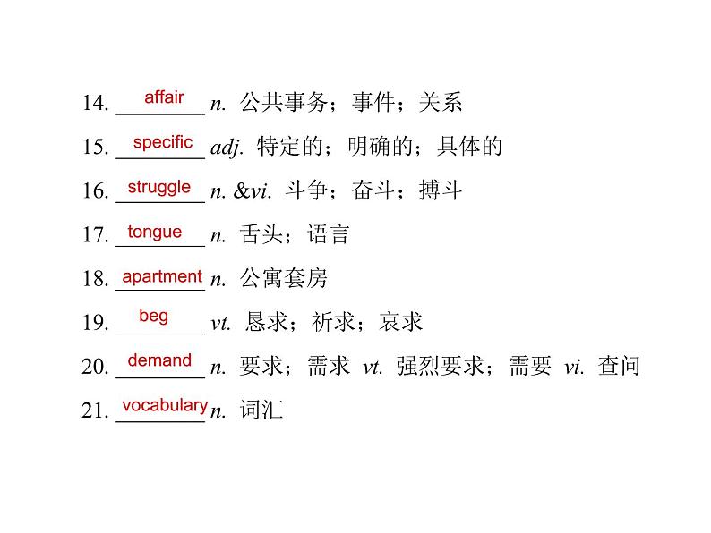 UNIT5 Words Expressions and Sentences in This Unit 课件   2020-2021学年高一英语人教版 2019 必修第一册05