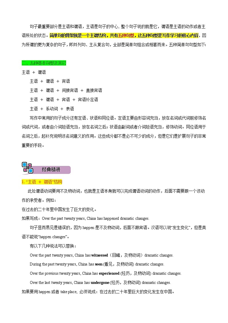 高考核心词汇+句子成份与句子写作专题【2022年高考一轮复习英语精品讲义】（含答案）第2页