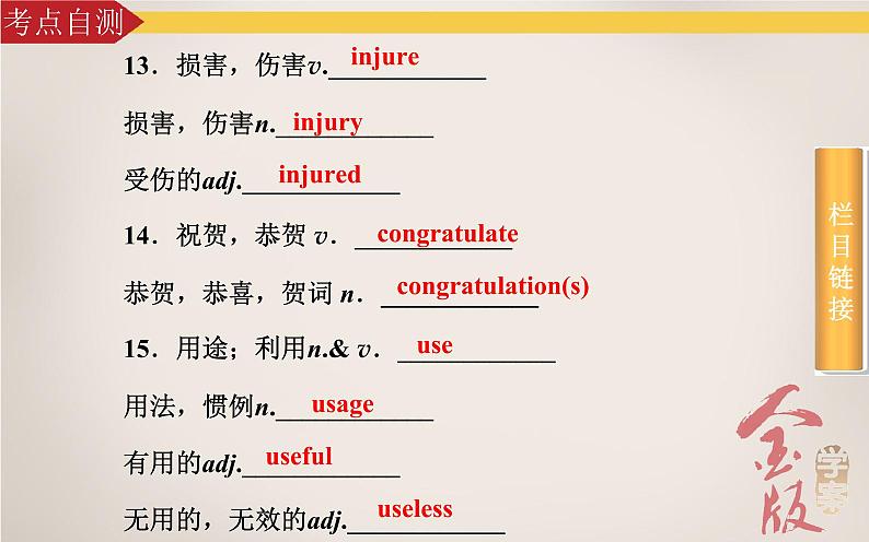 《金版学案》2016届高考英语人教版一轮复习课件：必修1Unit 4　Earthquake第6页