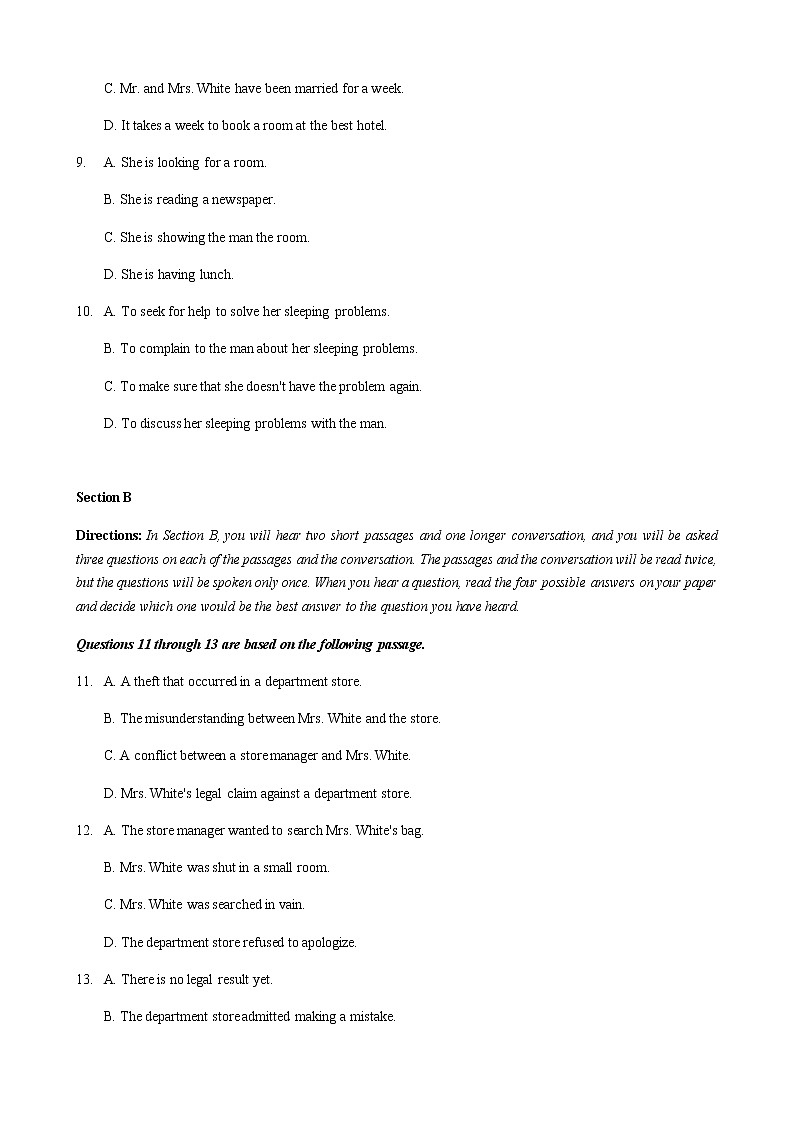 2020-2021学年上海市复旦附中高一上英语期末试卷（word含答案）02