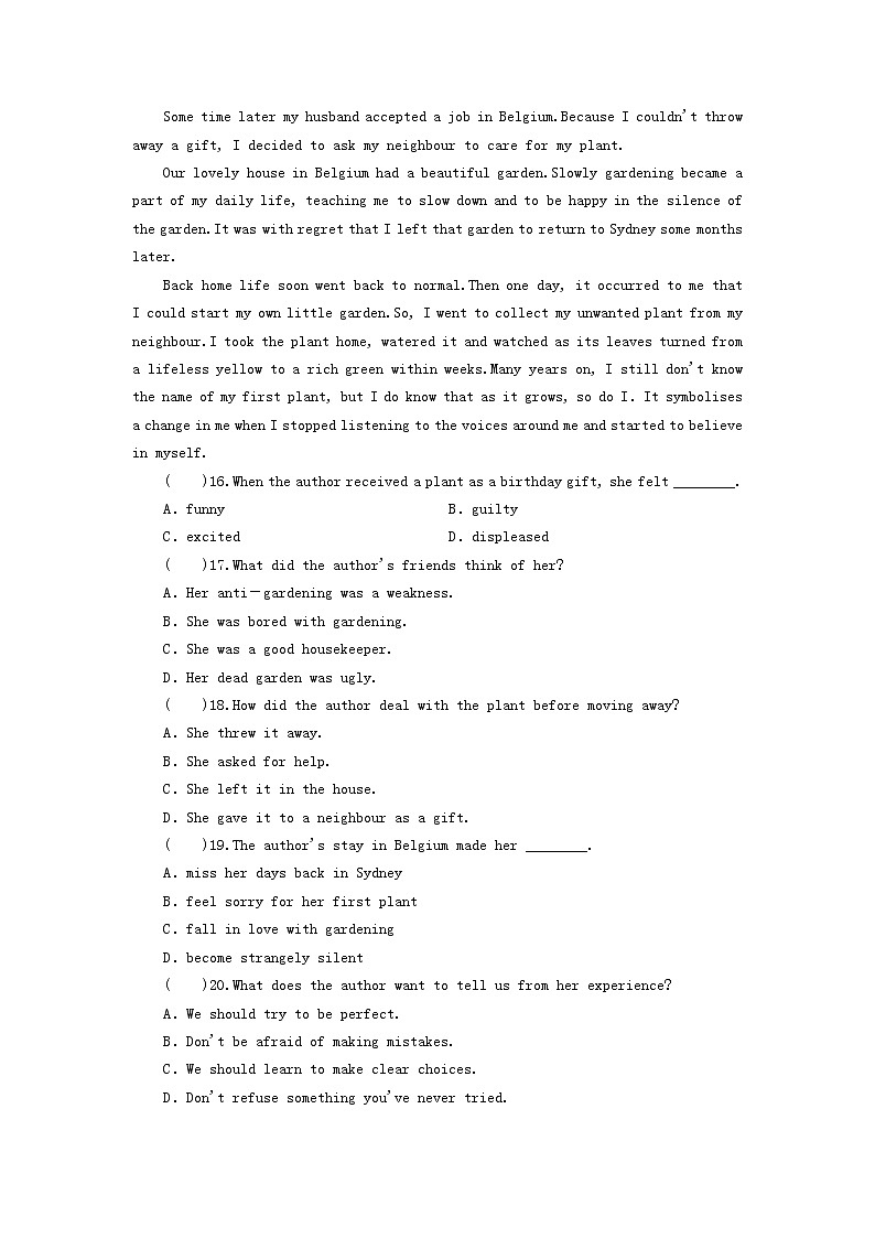 2020-2021学年高中英语新人教版必修第二册 Unit 4 History and traditions  同步作业2第3页