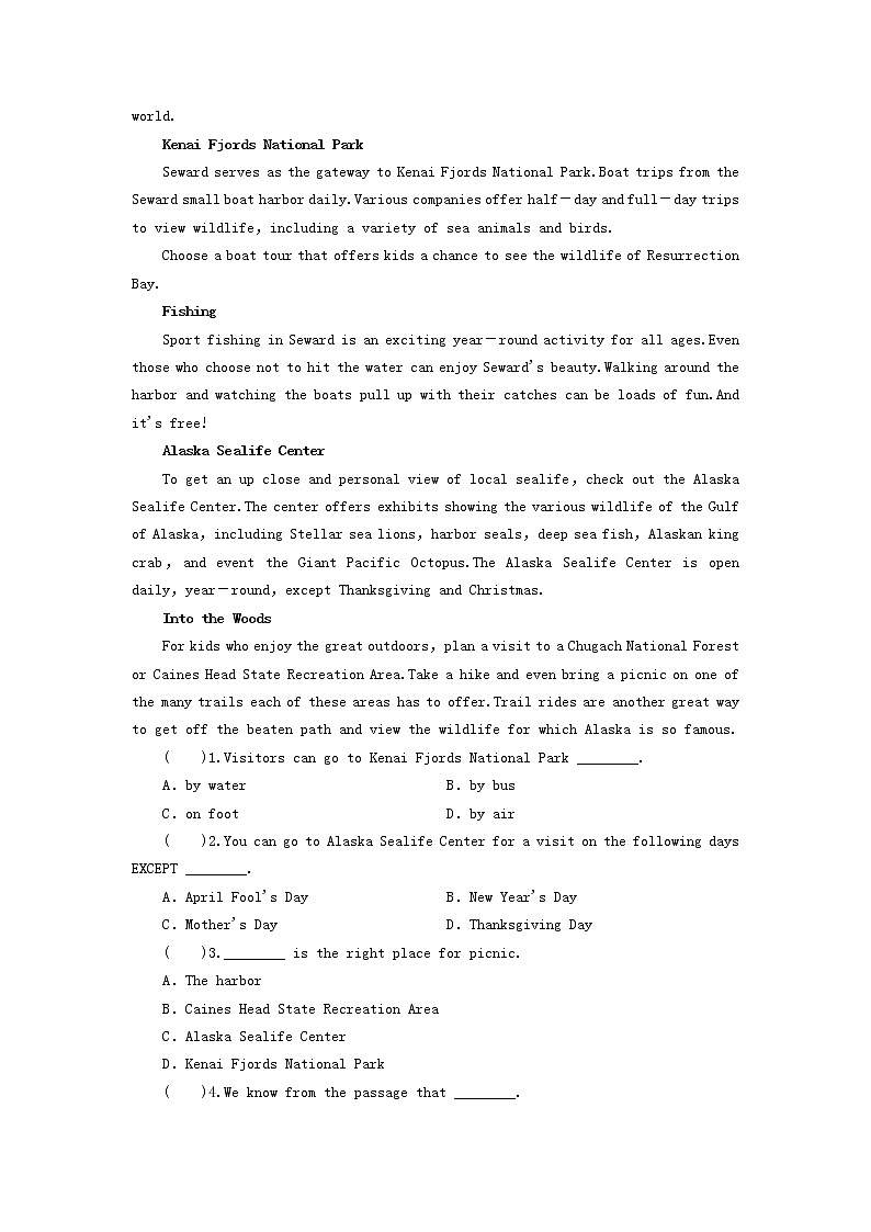 2020-2021学年高中英语新人教版必修第二册 Unit 4 History and traditions Period4 同步作业第3页